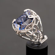 Blaise - 34.24 ct radiant sapphire ring with 0.64 carat natural diamonds