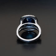 Edith - 8.00 carat cushion sapphire ring with 1.00 carat natural diamonds