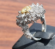 Jane: Diamant jaune fantaisie de 1.14 carat - GIA, bague en diamant marquise naturel de 3.43 carats DF VS