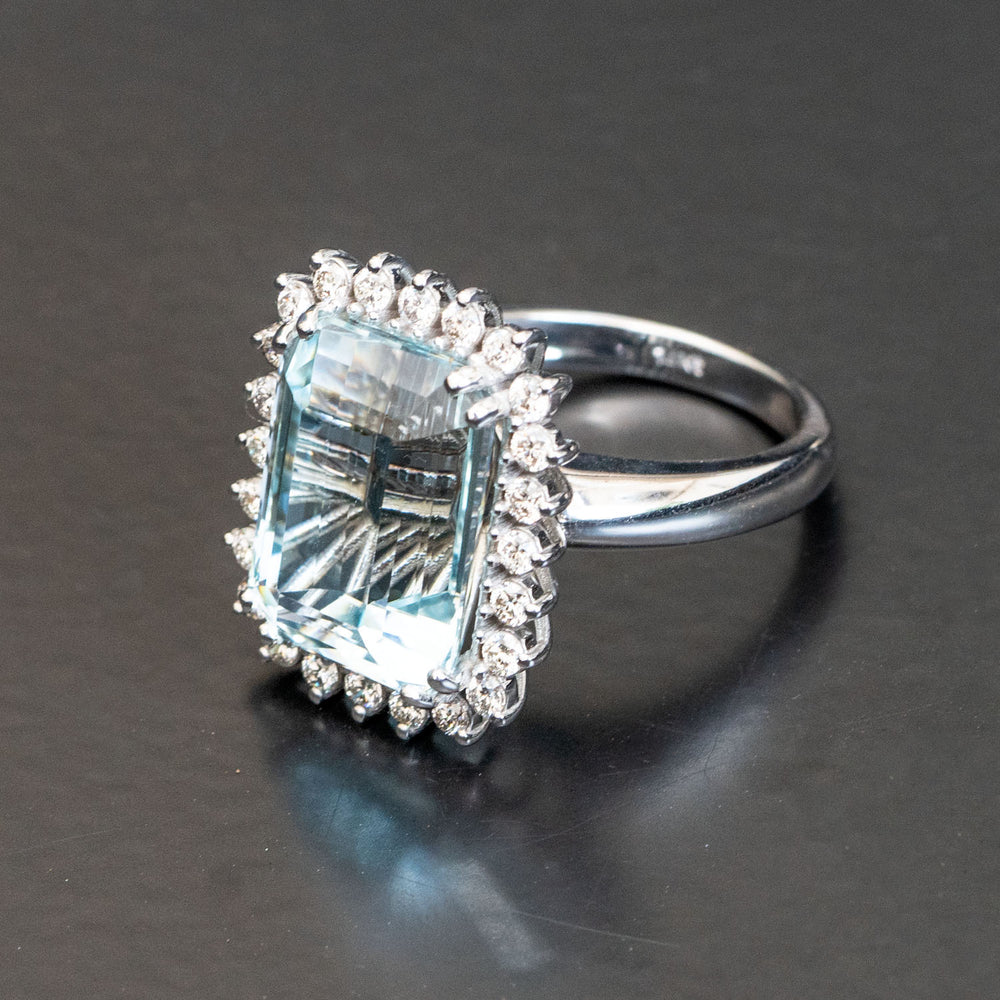 big vintage natural aquamarine statement ring for women