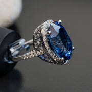 Large Sapphire gemstone ring for women 