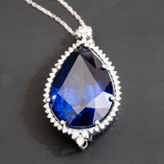 Ariana -37.00 carat pear sapphire pendant with 1.06 carat natural diamonds