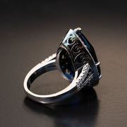 Regina - 27.00 carat pear sapphire ring with 1.10 carat natural diamonds