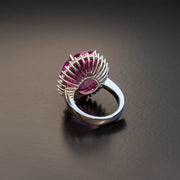 cocktail pink sapphire ring white gold