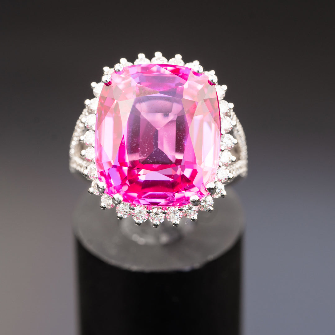 Vivian carat pink sapphire ring with carat natural diamonds