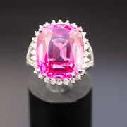 anillo de zafiro rosa