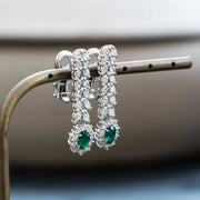 goccia orecchini di diamanti verde smeraldo per le donne Orecchini di lusso