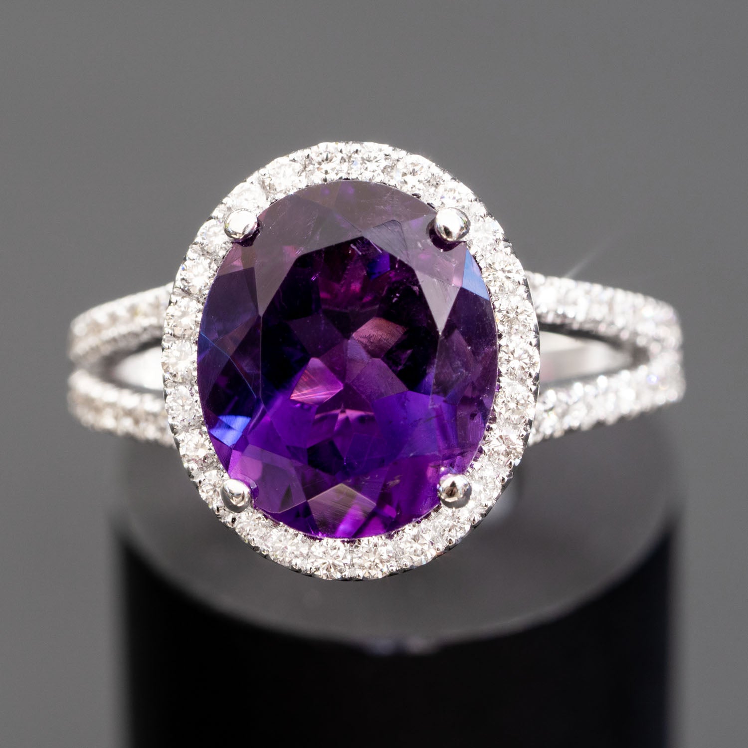 Nature Inspired Galaxy Blue Goldstone Amethyst Engagement Ring Moon St –  FGEM RING