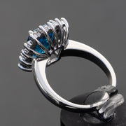 Chloé - 3.93 carat natural swiss blue topaz ring with 0.83 carat natural diamonds