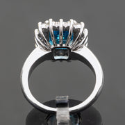 Chloé - Bague topaze bleue suisse naturelle 3.93 carats avec diamants naturels 0.83 carats