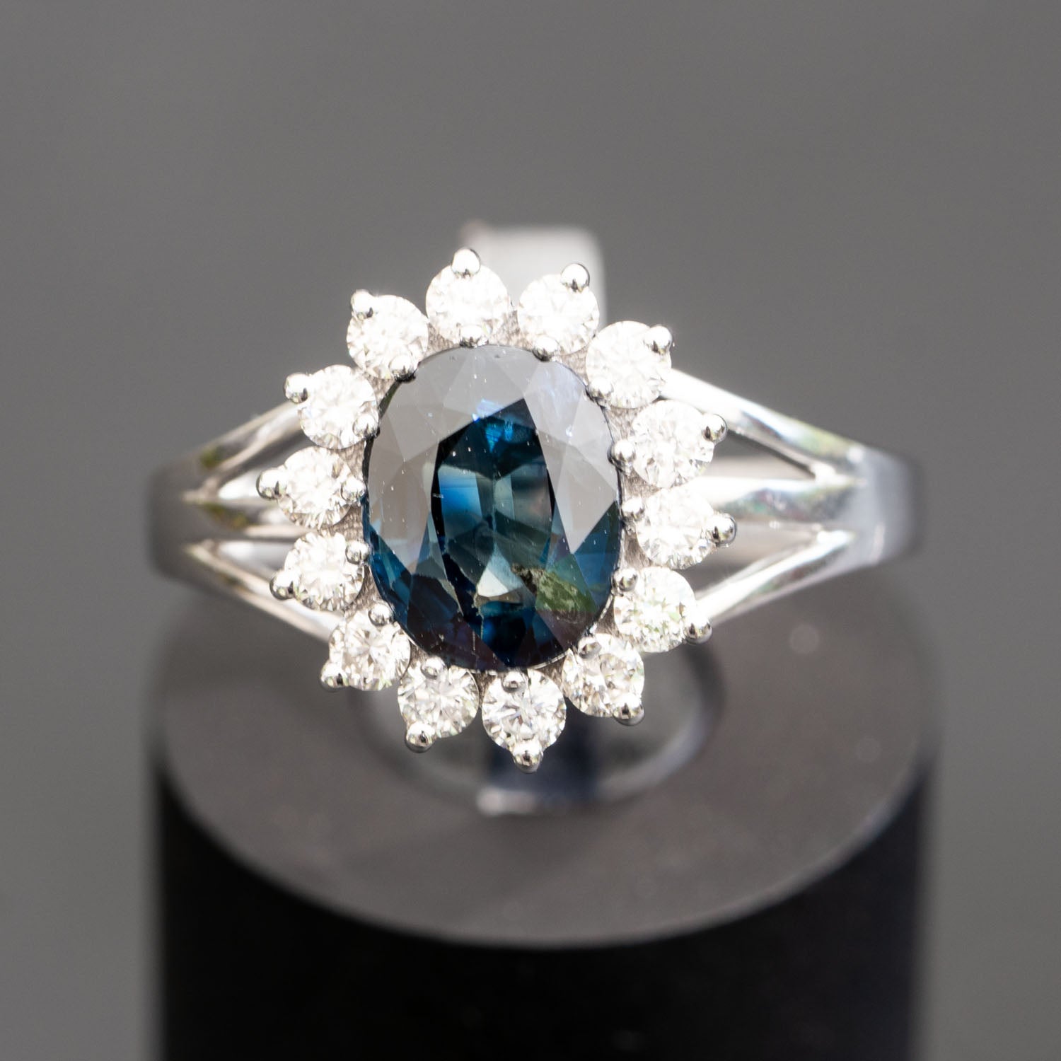 Antique Sapphire and Diamond Ring / Old European Cut Diamonds and Blue —  GemTreasureHunter