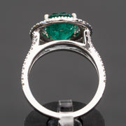 Bella - 3.90 carat natural emerald ring with 1.00 carat natural diamonds