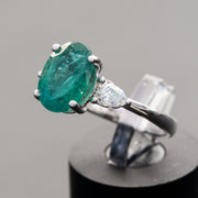 Aria - anillo de esmeralda natural de 2.81 quilates con diamantes naturales de 0.50 quilates