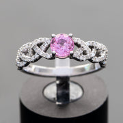 Ema- 0.70 carat natural pink sapphire ring with 0.30 carat natural diamonds
