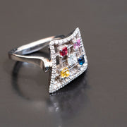 Marceline - Bague diamant saphir couleur naturelle