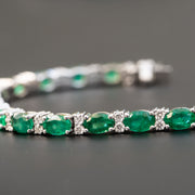 Emerald diamond bracelet