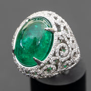 Fleurine - 11.11 carat natural emerald ring with 2.00 carat natural diamonds