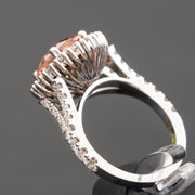 Laurence - 4.60 carat natural morganite ring with 1.74 carat natural diamonds