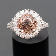 Laurence - 4.60 carat natural morganite ring with 1.74 carat natural diamonds
