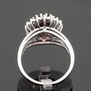 Ella anillo de turmalina rubelita natural de -2.87 quilates con diamantes naturales de 0.81 quilates