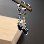 luxury sapphire diamond earrings white gold