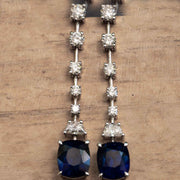Amaris - 5.51 carat natural sapphire earrings with 1.31 carat natural diamonds