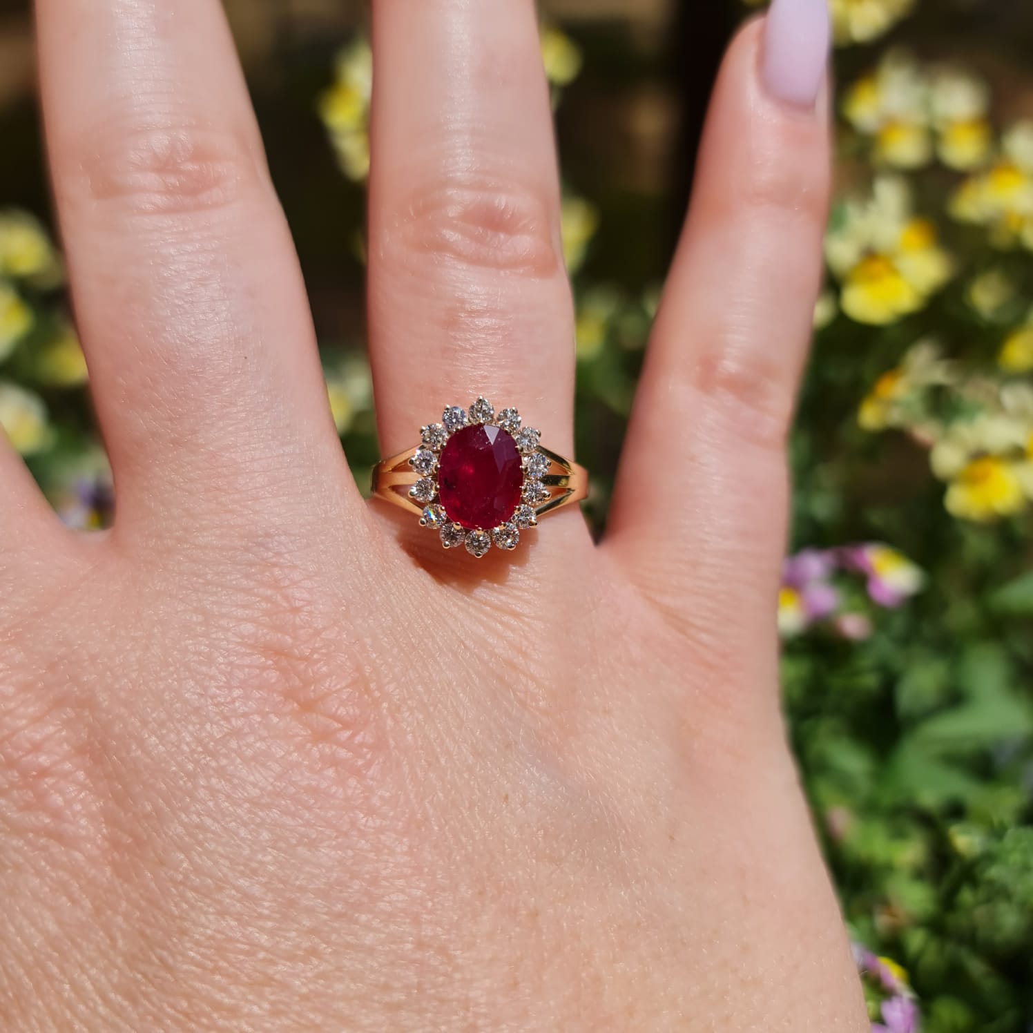 1.10 Ct Natural Ruby & Diamond Engagement Ring 14K Solid White Gold Size 6  | eBay