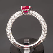luxury natural ruby ring for her with diamond