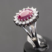 Lizette - 3.40 carat natural ruby ring with 0.85 carat natural diamonds