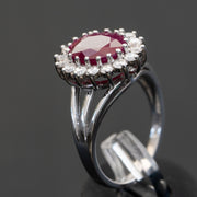 Lizette - Bague rubis naturel 3.40 carats avec diamants naturels 0.85 carat