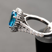 Harriett - anillo de topacio suizo natural de 4.28 quilates con diamantes naturales de 1.62 quilates