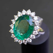 green emerald statement coktail ring