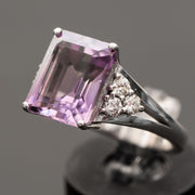 Adrianna - 5.00 carat natural amethyst ring with 0.60 carat natural diamonds