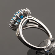 Iva - 3.29 carat natural swiss topaz ring with 0.70 carat natural diamonds