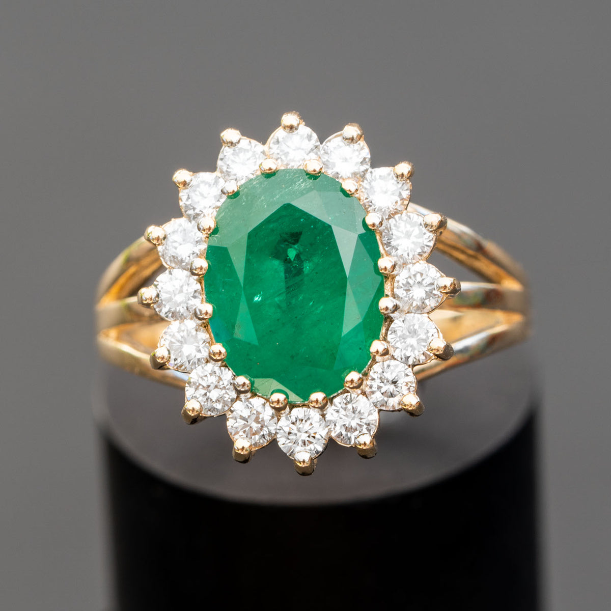 2.54 carat natural emerald engagement ring, Princess Diana emerald ring ...
