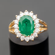 Artemis - anillo de esmeralda natural de 2.54 quilates con diamantes naturales de 0.68 quilates