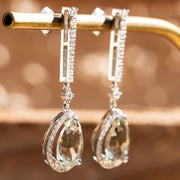 Donata - Boucles d'oreilles améthyste poire 7.00 carats avec diamants naturels 0.70 carat