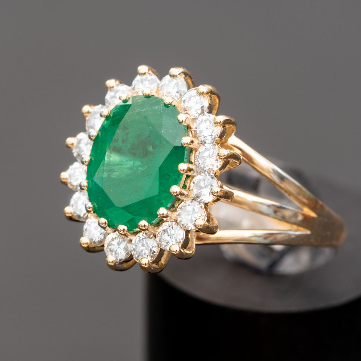 2.54 carat natural emerald engagement ring, Princess Diana emerald ring ...