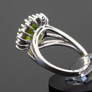 Estelle - anillo de peridoto natural de 3.41 quilates con diamantes naturales de 0.56 quilates