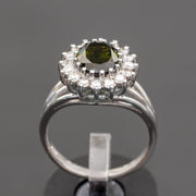 natural green tourmaline engagement ring