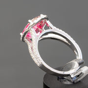 Monique - Bague topaze rose naturelle de 5.15 carats avec diamants naturels de 0.66 carat