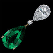 Doris - 13.50 carat natural emerald earrings with 1.80 carat natural diamonds VS