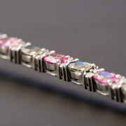 bi color sapphire tennis bracelet