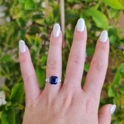 anillo de compromiso de zafiro para mujer anillo de 3 piedras
