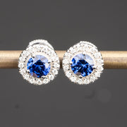 Nera - 1.16 carat round sapphire earrings with 0.20 carat natural diamonds