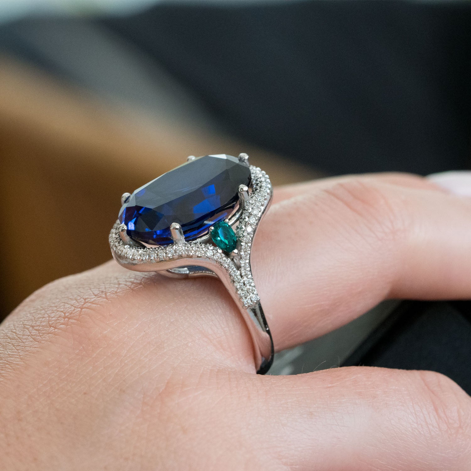 Large Marquise Cut Sapphire Ring | LUO