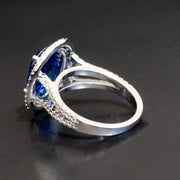 Catherine - 6.00 ct oval sapphire ring with 1.00 carat natural diamonds