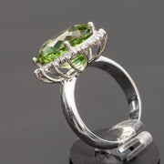Verdana - anillo de turmalina de 10.00 quilates con diamantes naturales de 0.66 quilates