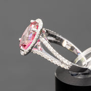 Monique - Anello con topazio rosa naturale da 5.15 carati e diamanti naturali da 0.66 carati