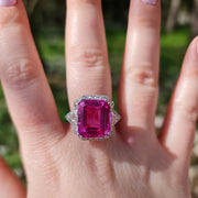 Iris - 13.00 carat pink sapphire ring, 1.20 carat natural diamonds